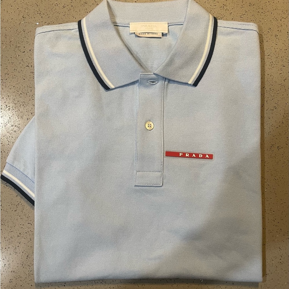 Prada light blue polo